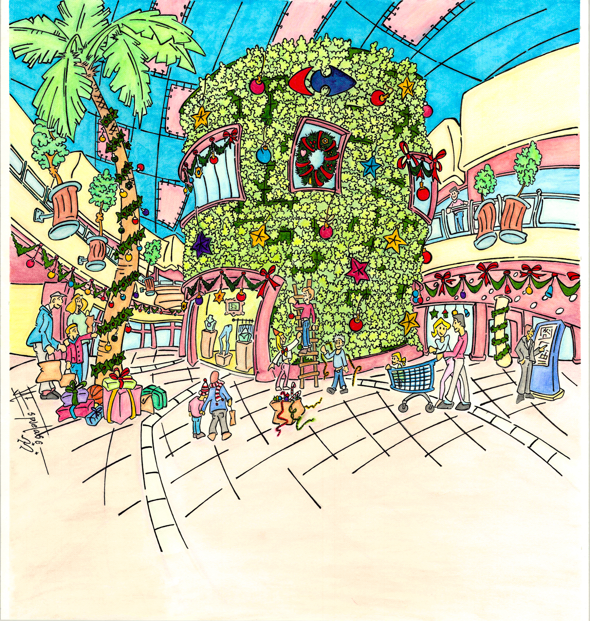 Ilustración para Christmas Navideño de la empresa Carrefour Property