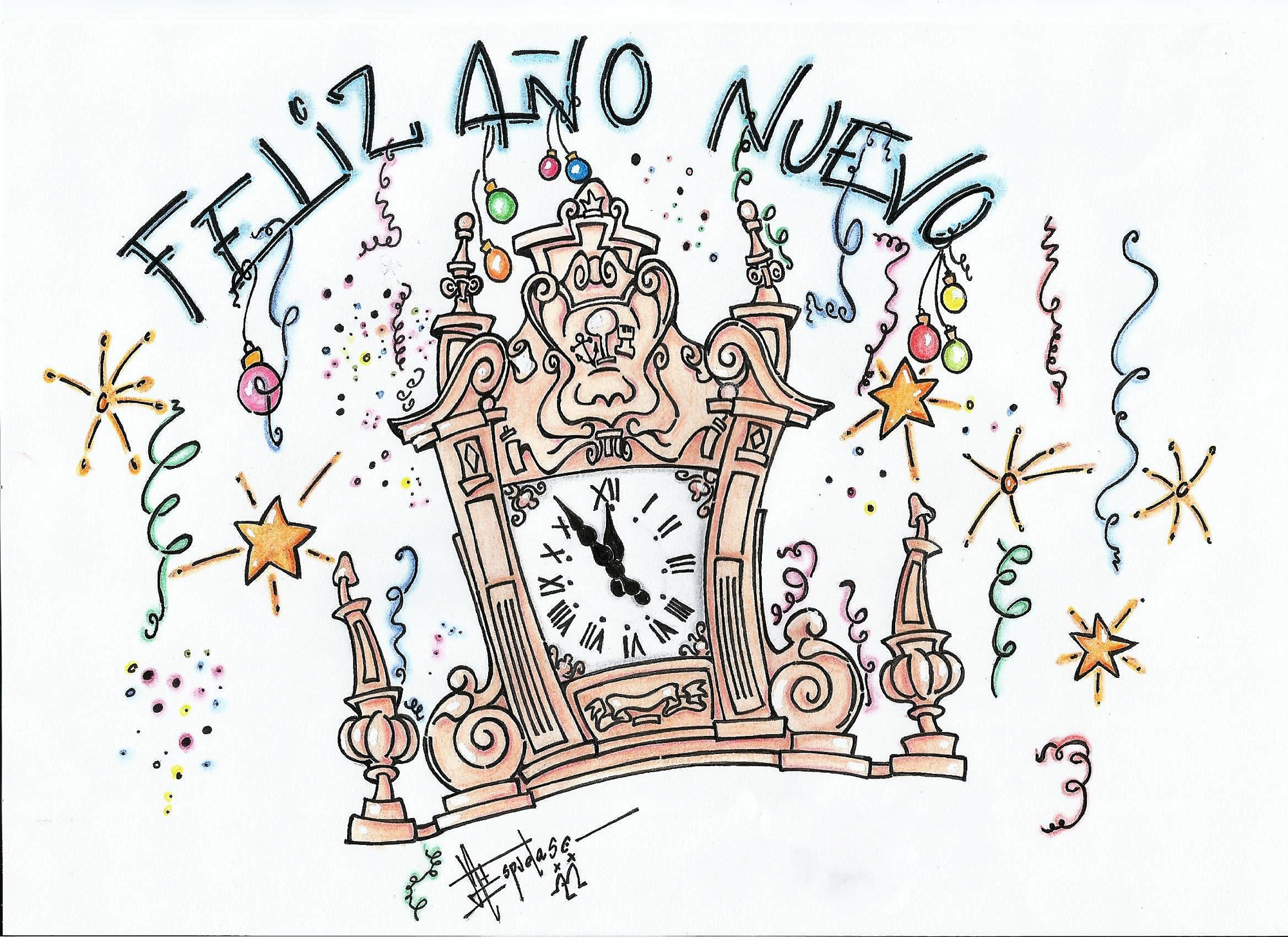 Ilustración para felicitación de Navidad del diario Huelva Información