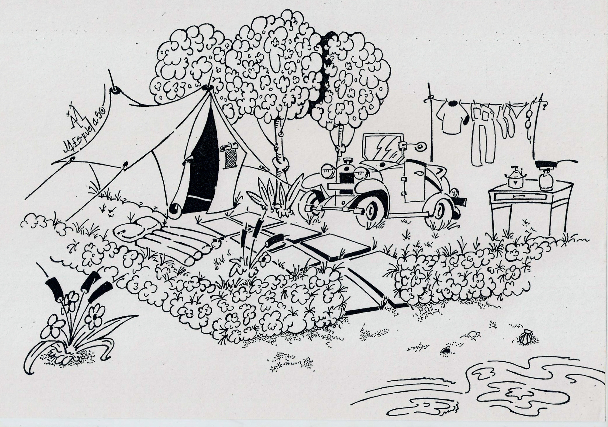Ilustraciones para promoción Asociación de Camping 1