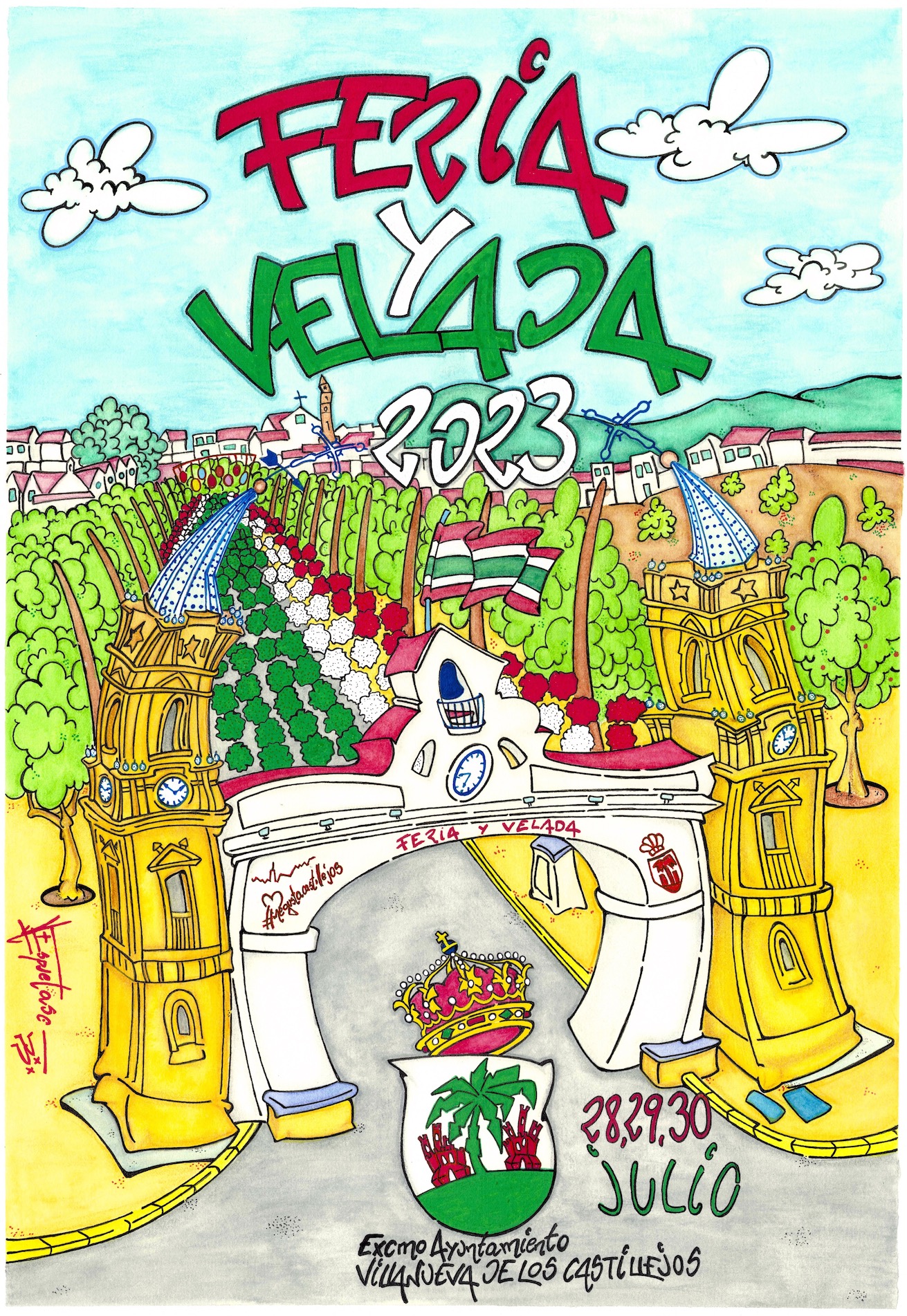 Cartel Feria y Velada de Castillejos.