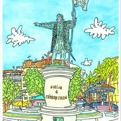 Monumento a Cristobal Colón de la Plaza de Las Monjas