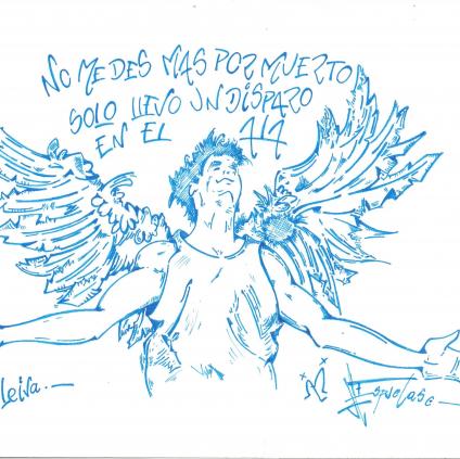 No me des mas por muerto, solo llevo un disparo en el ala tinta