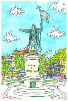 Monumento a Cristobal Colón de la Plaza de Las Monjas